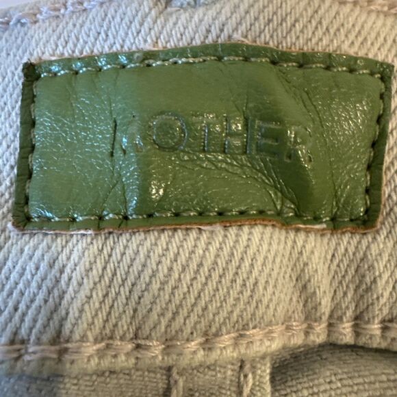 Mother The Hustler Ankle Fray Size 33 Second Chance Green Stretchy Boot Cut - Picture 7 of 14